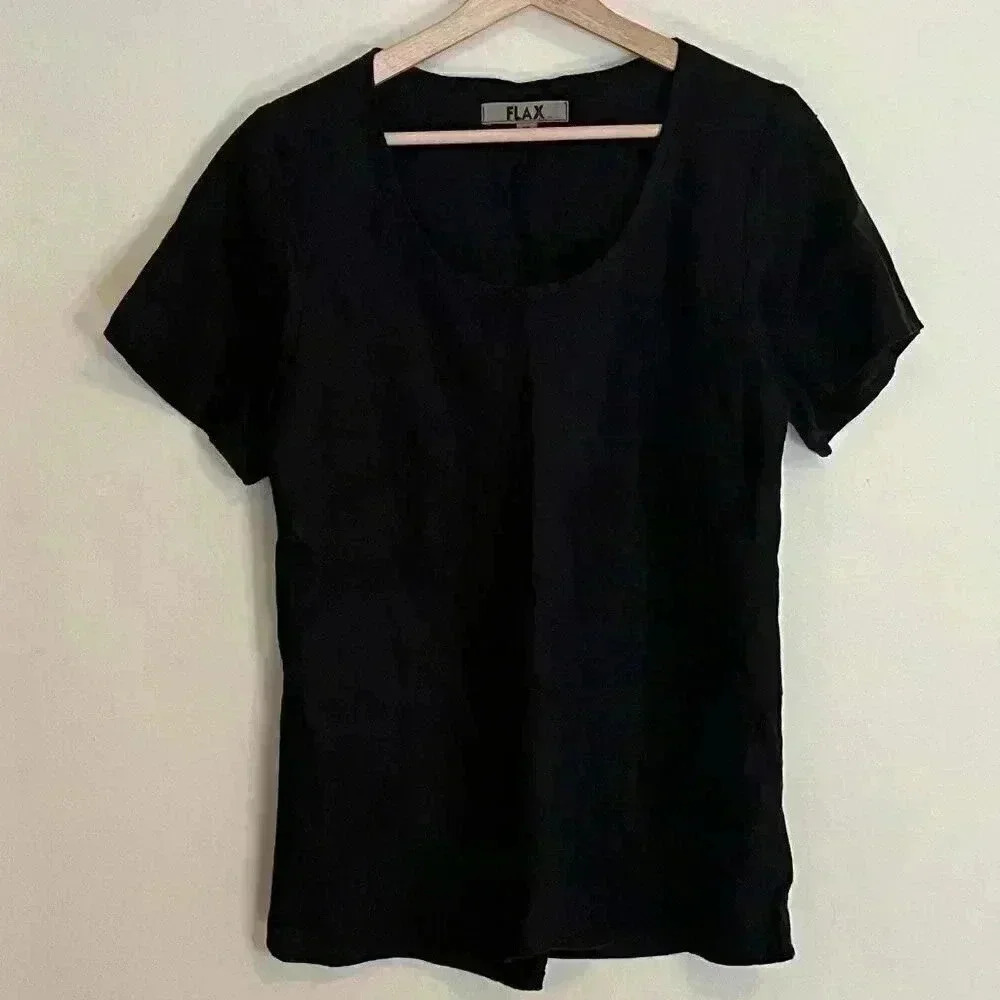 Flax Tulip Short Sleeve Linen Blouse